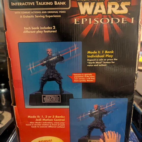 Obi-Wan Kenobi Interactive Talking Darth Maul Coin Bank STAR WARS